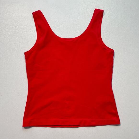 Vintage 90's Red Sleeveless Stretchy Tank Top / Sz L / CITY LIGHTS / Cropped - Picture 2 of 7